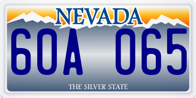 NV license plate 60A065