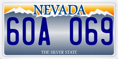 NV license plate 60A069