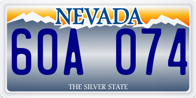 NV license plate 60A074