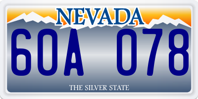 NV license plate 60A078