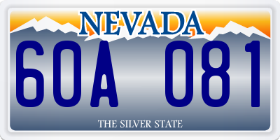 NV license plate 60A081