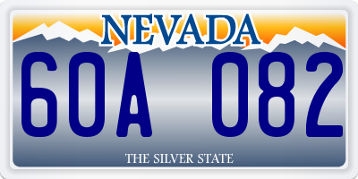 NV license plate 60A082