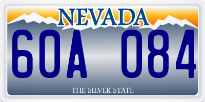 NV license plate 60A084
