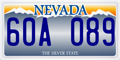 NV license plate 60A089