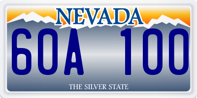 NV license plate 60A100