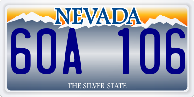 NV license plate 60A106