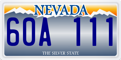 NV license plate 60A111