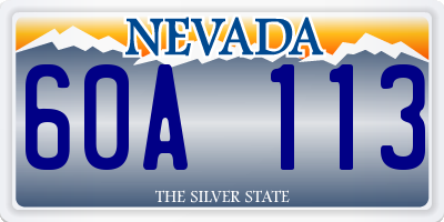 NV license plate 60A113