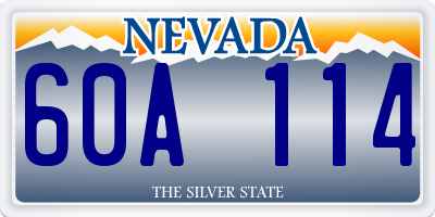 NV license plate 60A114