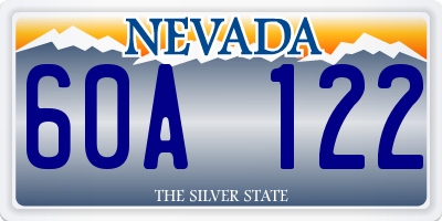 NV license plate 60A122