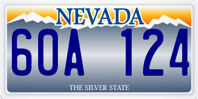 NV license plate 60A124