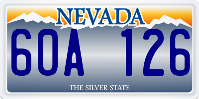 NV license plate 60A126