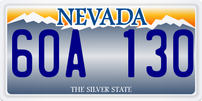 NV license plate 60A130