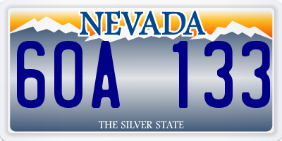 NV license plate 60A133