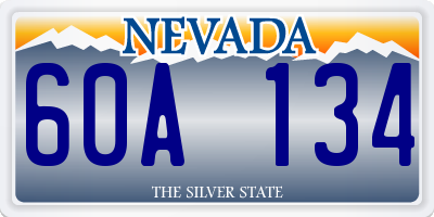 NV license plate 60A134