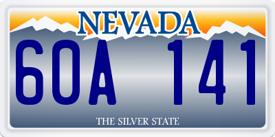 NV license plate 60A141