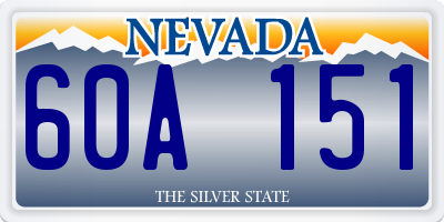 NV license plate 60A151