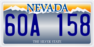 NV license plate 60A158