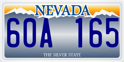 NV license plate 60A165