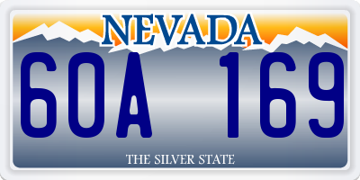 NV license plate 60A169