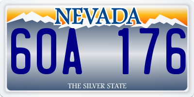 NV license plate 60A176