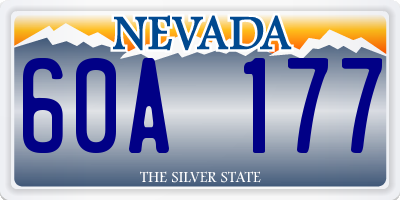 NV license plate 60A177