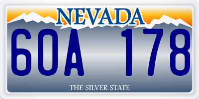 NV license plate 60A178