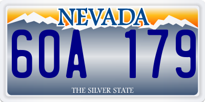 NV license plate 60A179