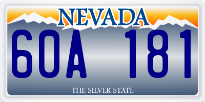 NV license plate 60A181