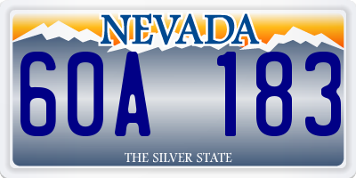 NV license plate 60A183