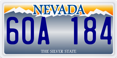 NV license plate 60A184