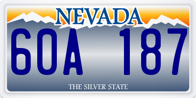 NV license plate 60A187