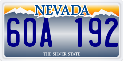 NV license plate 60A192