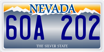 NV license plate 60A202