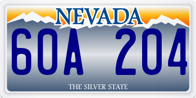 NV license plate 60A204