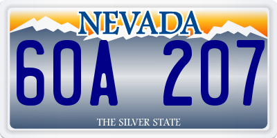 NV license plate 60A207