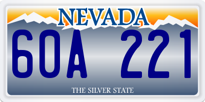 NV license plate 60A221