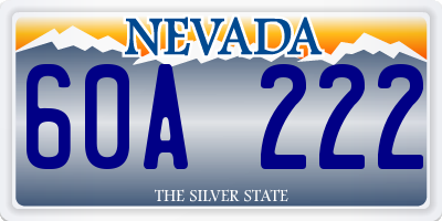 NV license plate 60A222