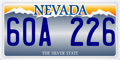 NV license plate 60A226