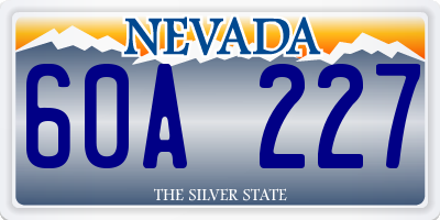 NV license plate 60A227
