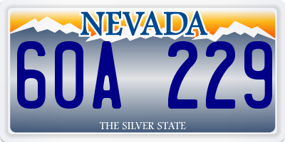 NV license plate 60A229