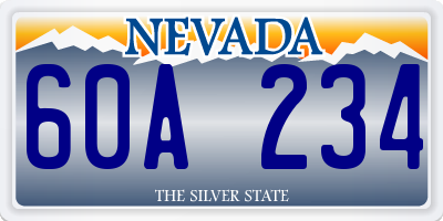 NV license plate 60A234