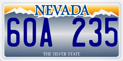 NV license plate 60A235