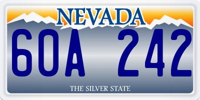 NV license plate 60A242