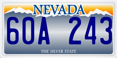 NV license plate 60A243
