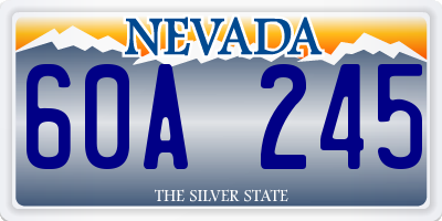 NV license plate 60A245