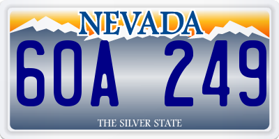 NV license plate 60A249