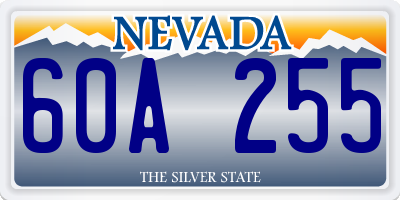 NV license plate 60A255