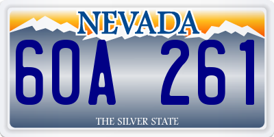 NV license plate 60A261