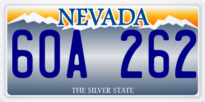 NV license plate 60A262